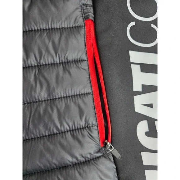 Ducati Corse Puffer Vest Men's XL Black White Red Zip Up Sleeveless Jacket - Picture 11 of 11